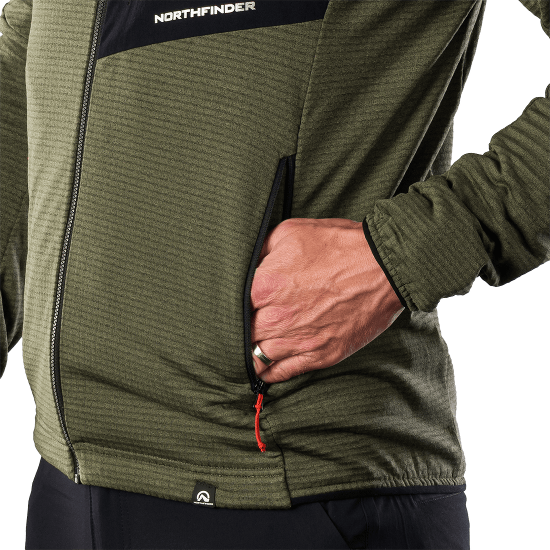 MI-3921OR men's fleece grid sweater EUSTACIO