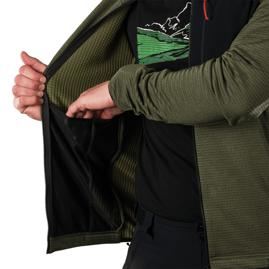 MI-3921OR men's fleece grid sweater EUSTACIO