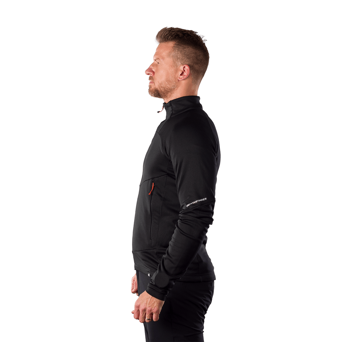 MI-3923OR men's lightweight fleece grid sweater JACINTO
