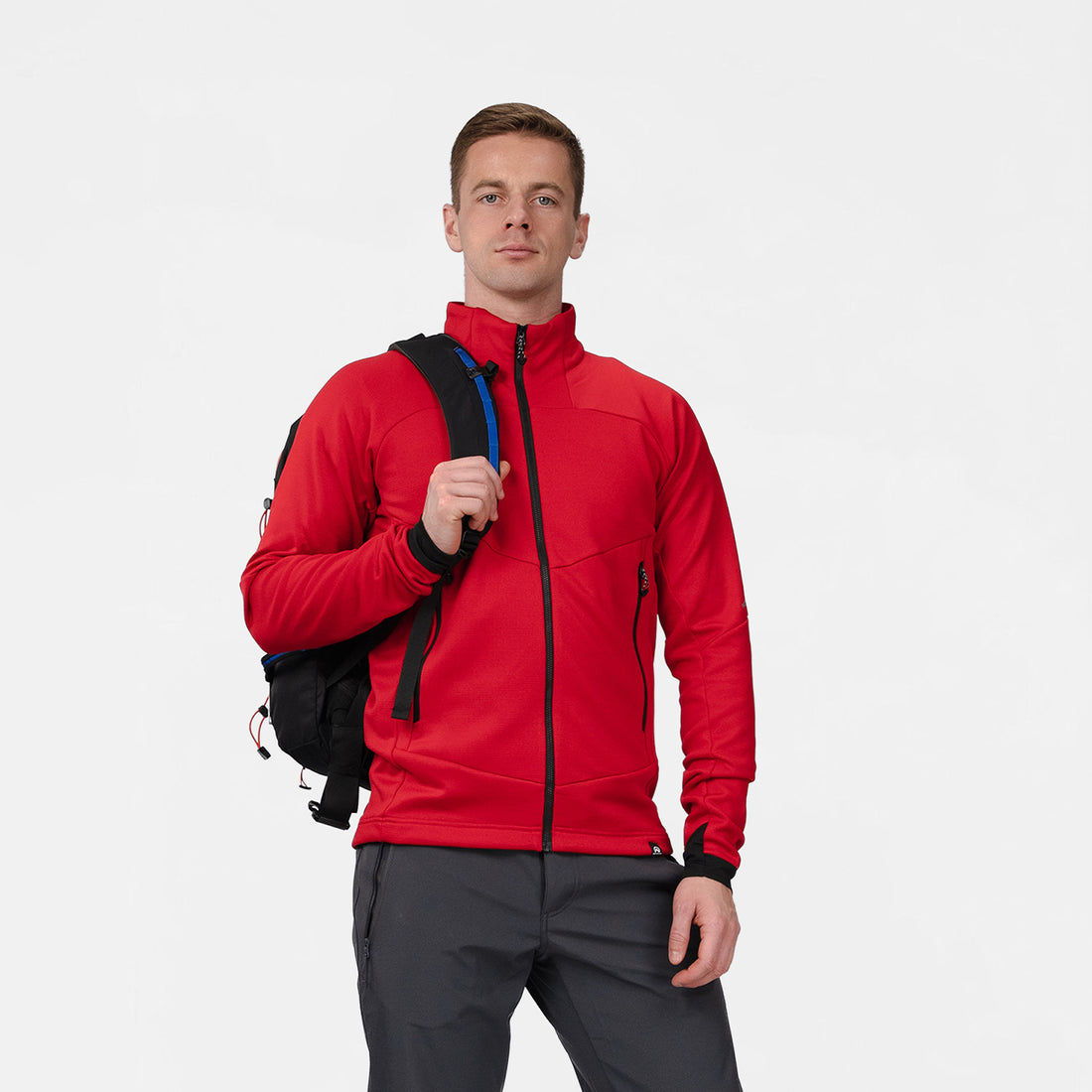 MI-3923OR men's lightweight fleece grid sweater JACINTO