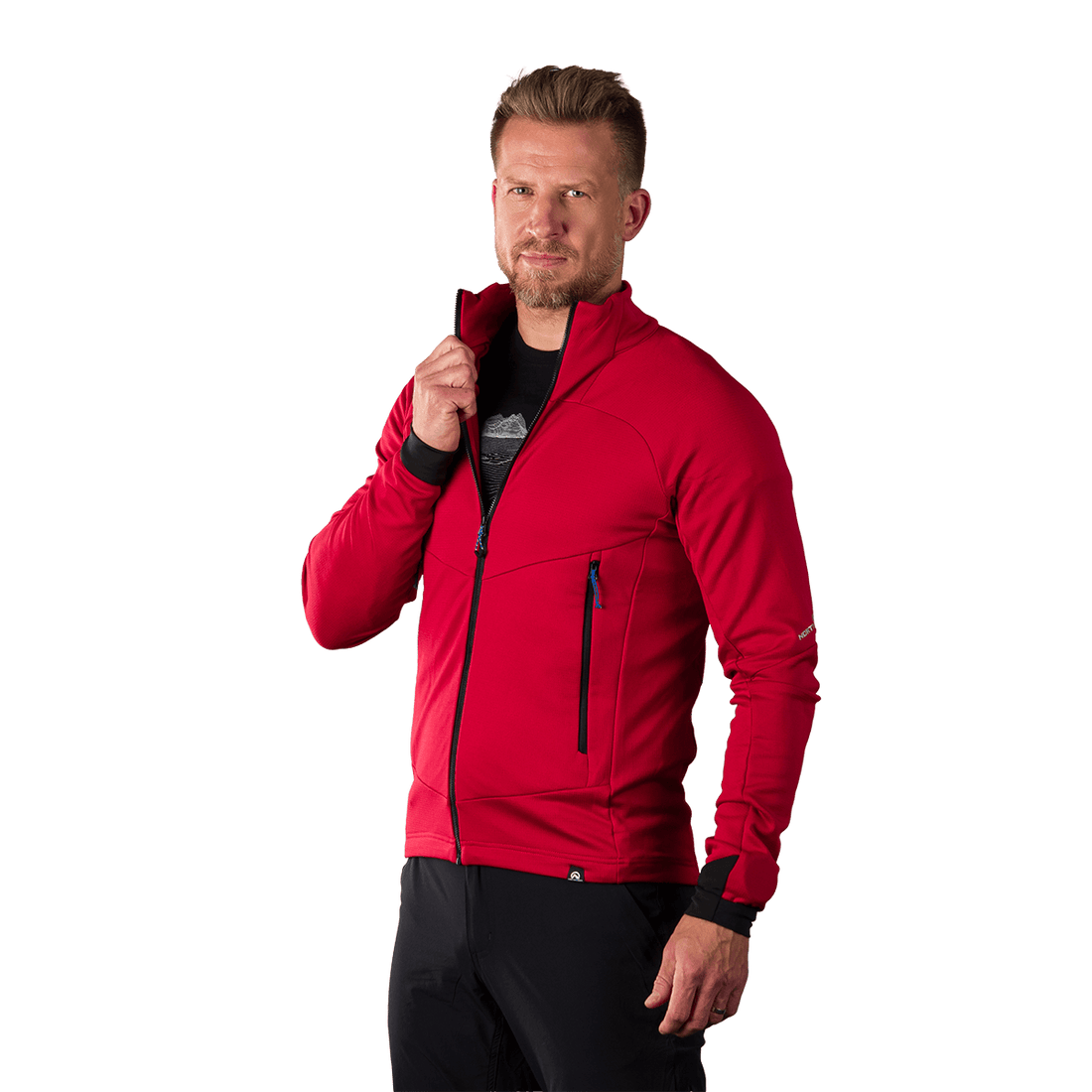 MI-3923OR men's lightweight fleece grid sweater JACINTO