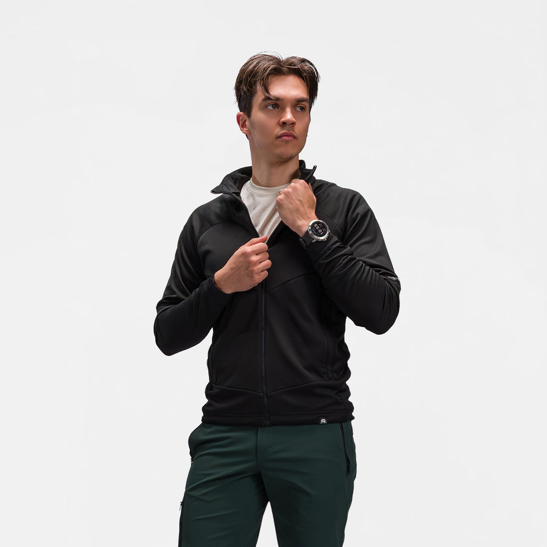 MI-3931OR men's lightweight fleece grid sweater JELENEC