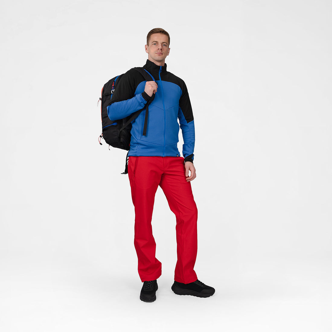 MI-3931OR men's lightweight fleece grid sweater JELENEC