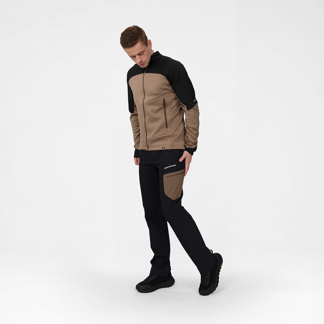 MI-3931OR men's lightweight fleece grid sweater JELENEC