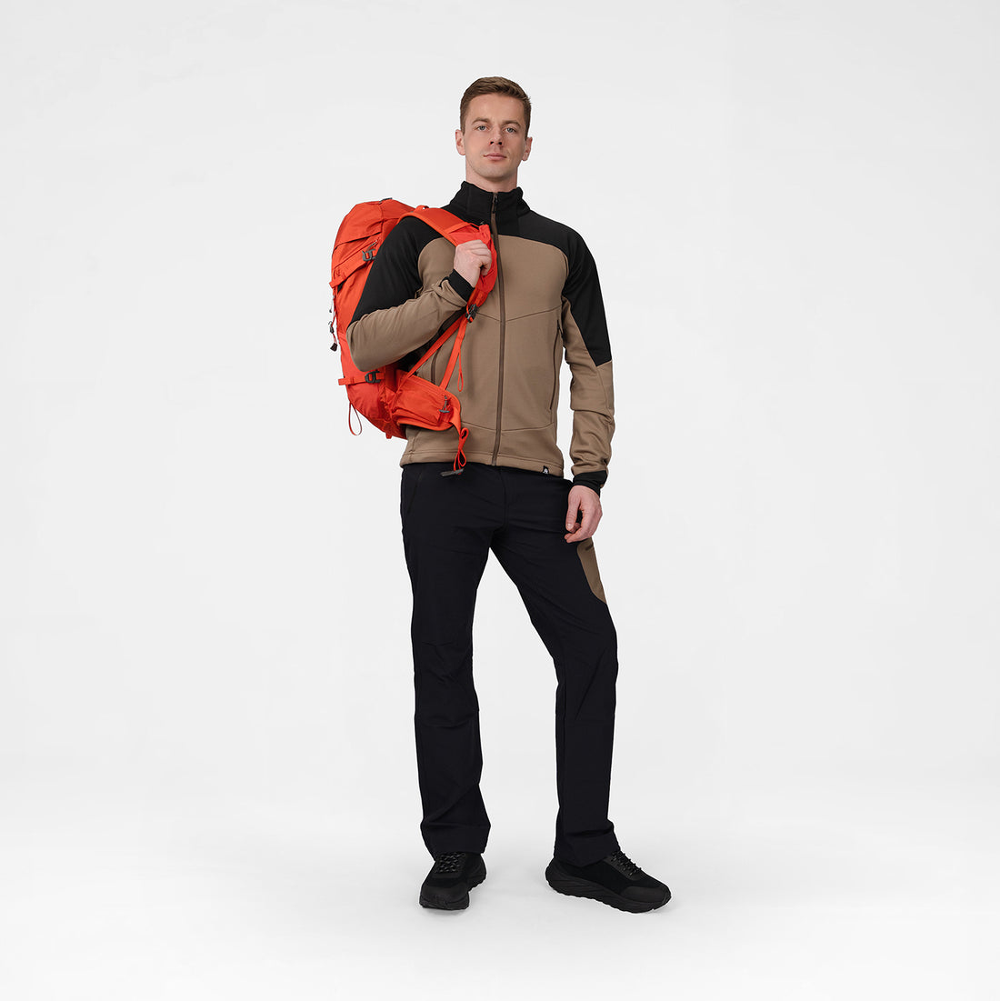 MI-3931OR men's lightweight fleece grid sweater JELENEC