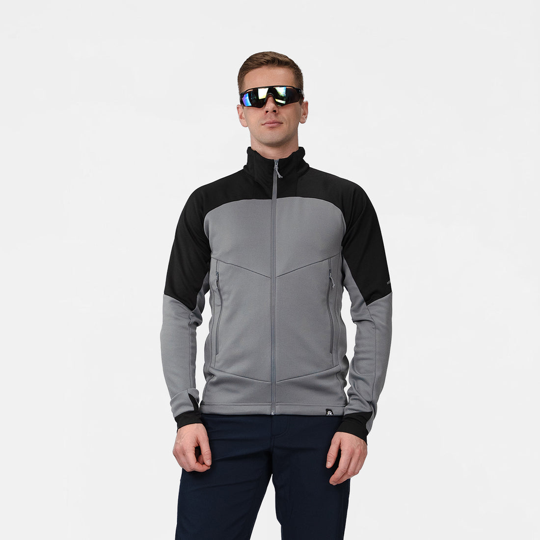 MI-3931OR men's lightweight fleece grid sweater JELENEC