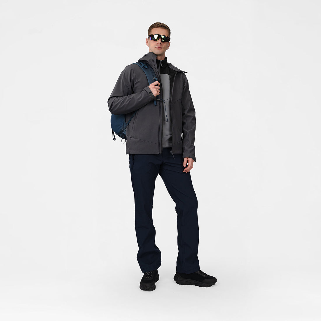 MI-3931OR men's lightweight fleece grid sweater JELENEC