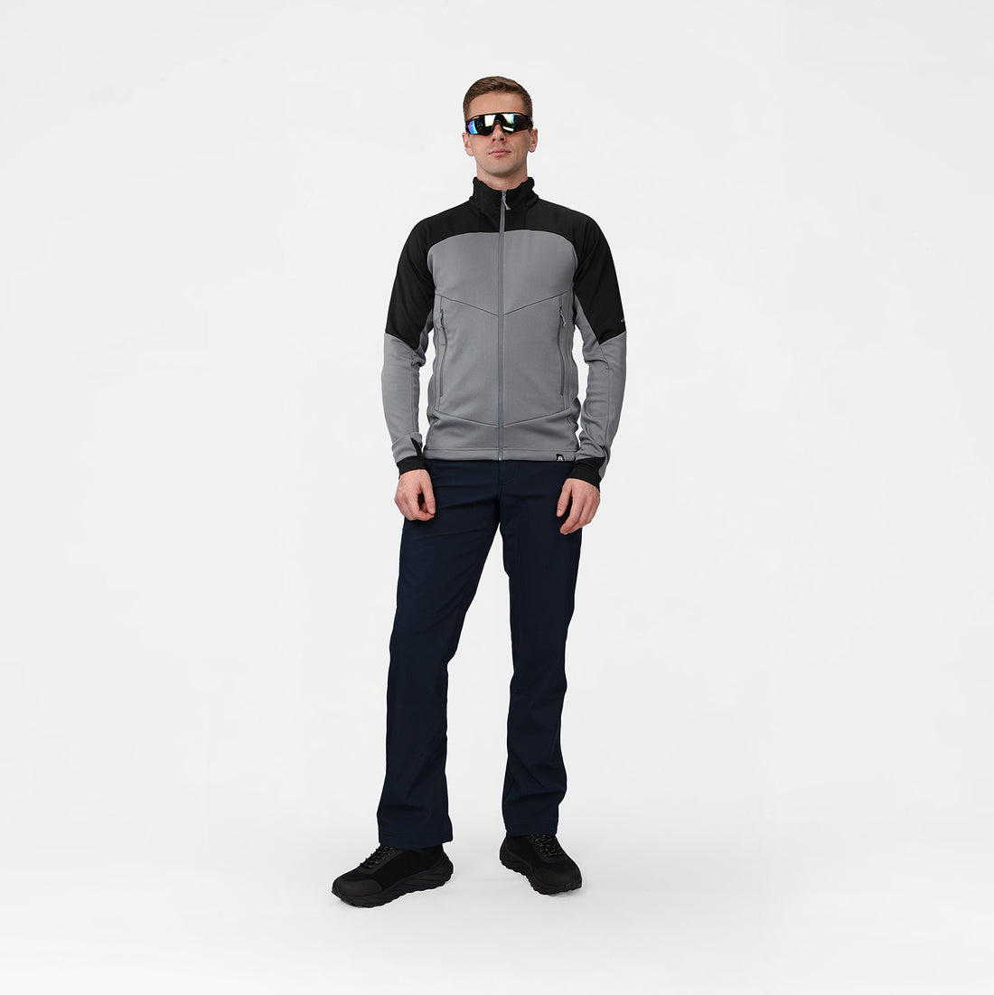 MI-3931OR men's lightweight fleece grid sweater JELENEC