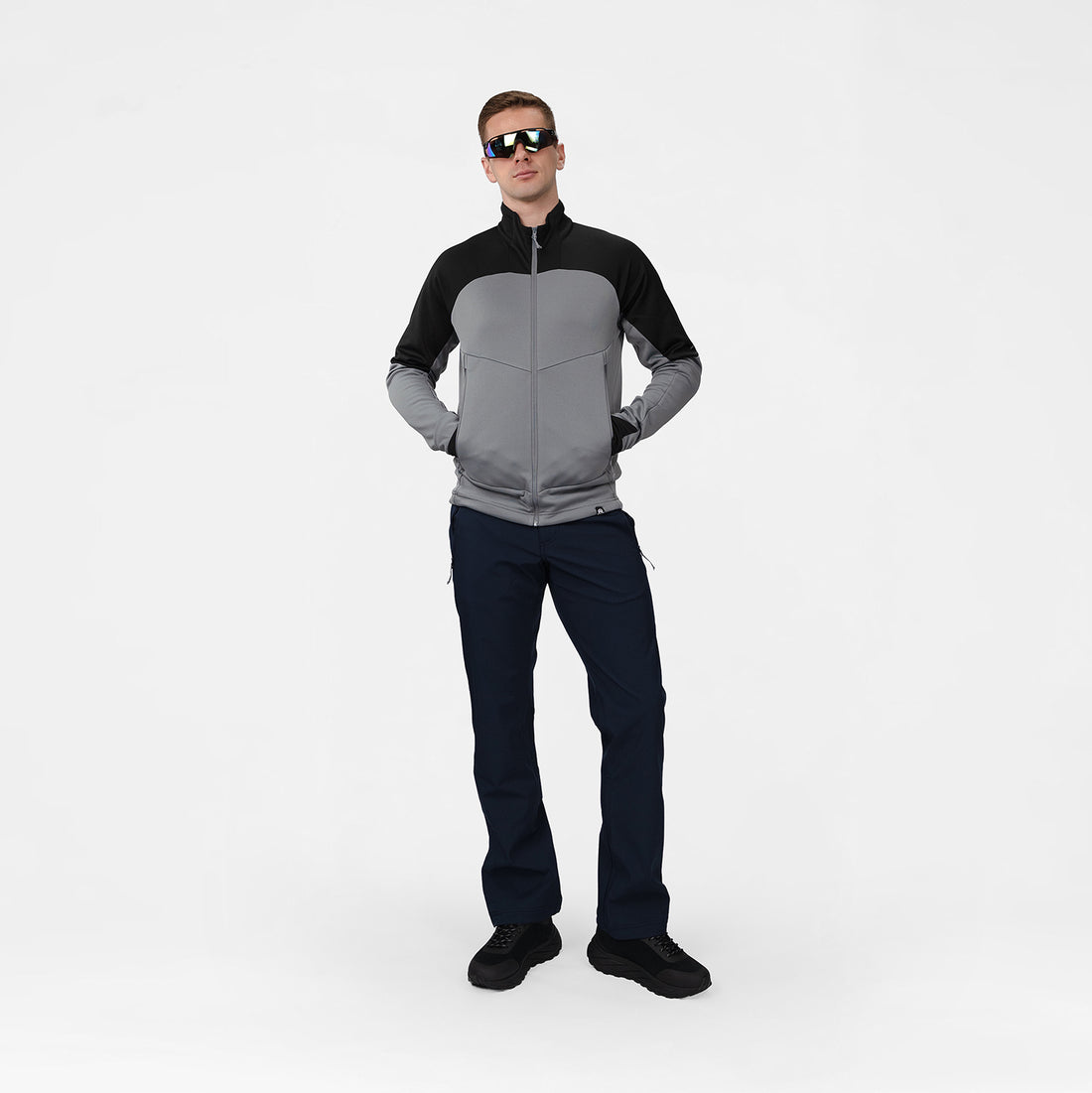 MI-3931OR men's lightweight fleece grid sweater JELENEC
