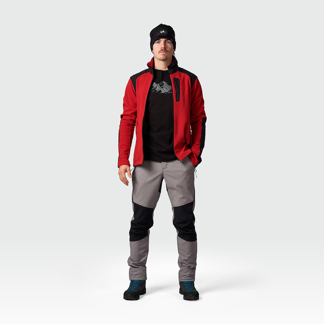 MI-3943OR men's trekking technical sweater with reinforcement TIAN