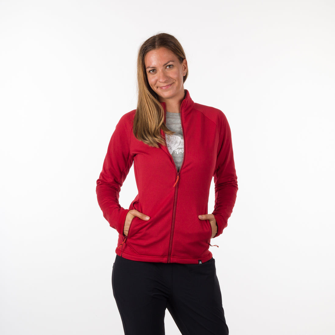 MI-4722OR women's grid fleece sweatshirt outdoor look MARYAM