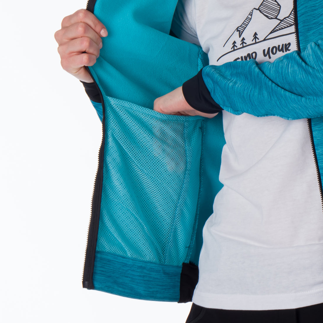 MI-4790OR women's mountain outdoor fit melange fleece sweater KAITLIN