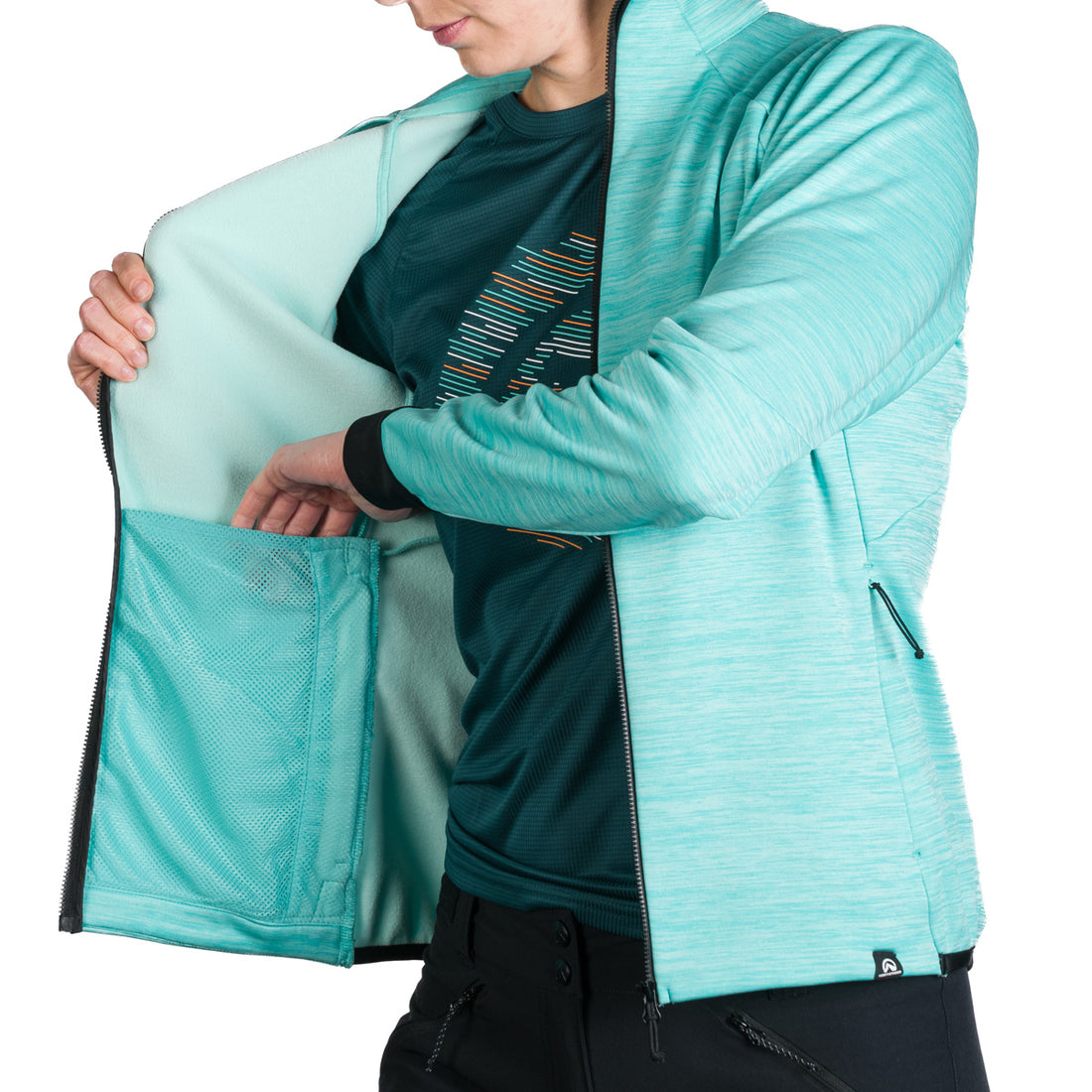 MI-4826OR women's mountain outdoor fit melange fleece sweater CONNIE