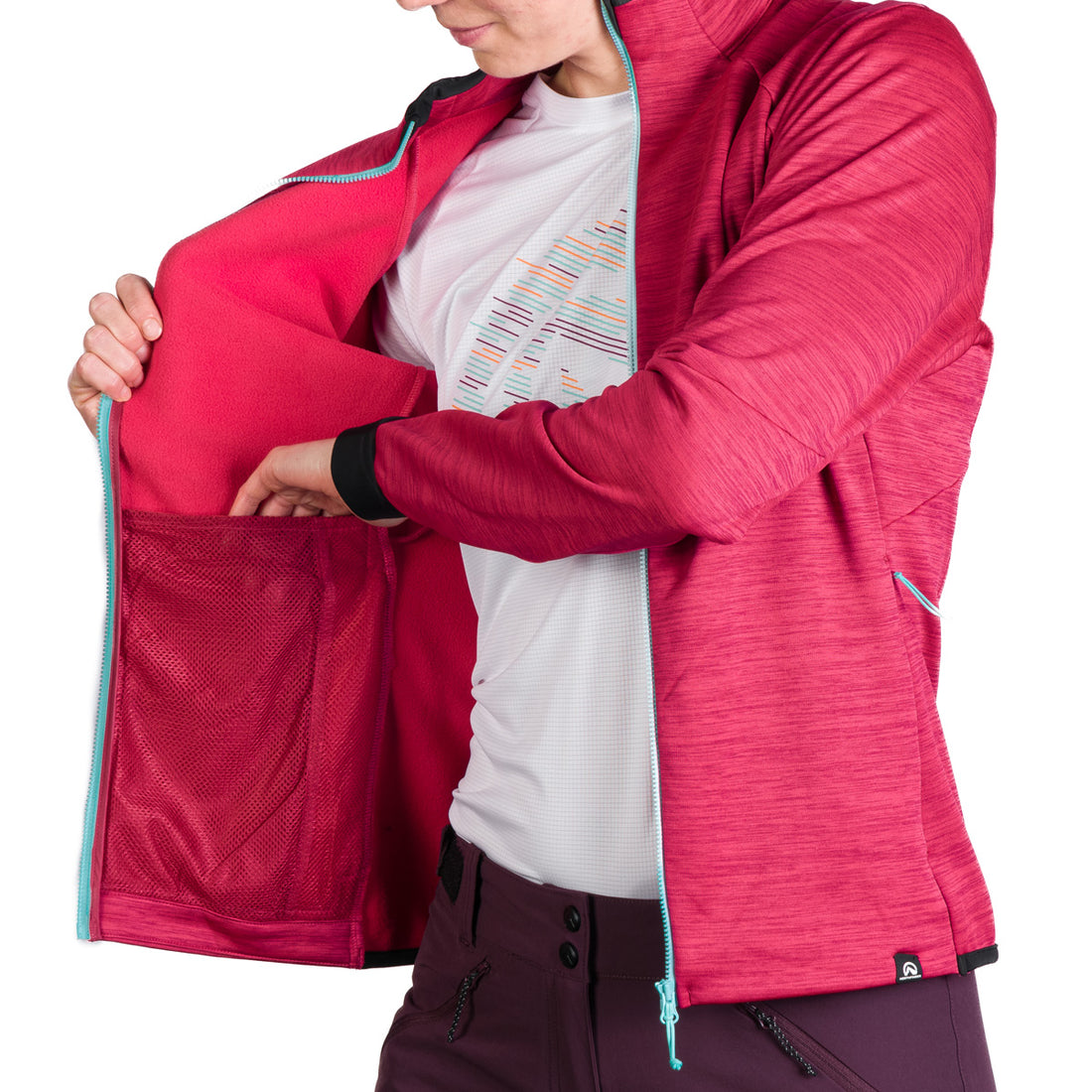 MI-4826OR women's mountain outdoor fit melange fleece sweater CONNIE
