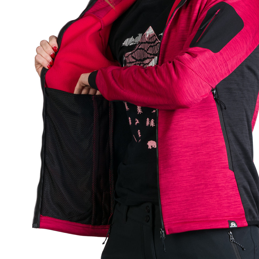 MI-4851OR women's melange outdoor active hoodie sweater JONI