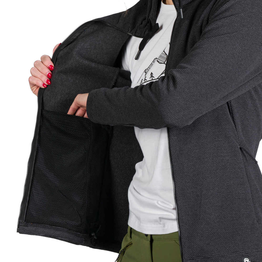 MI-4855OR women's outdoor fleece sweater melange style TAMMY