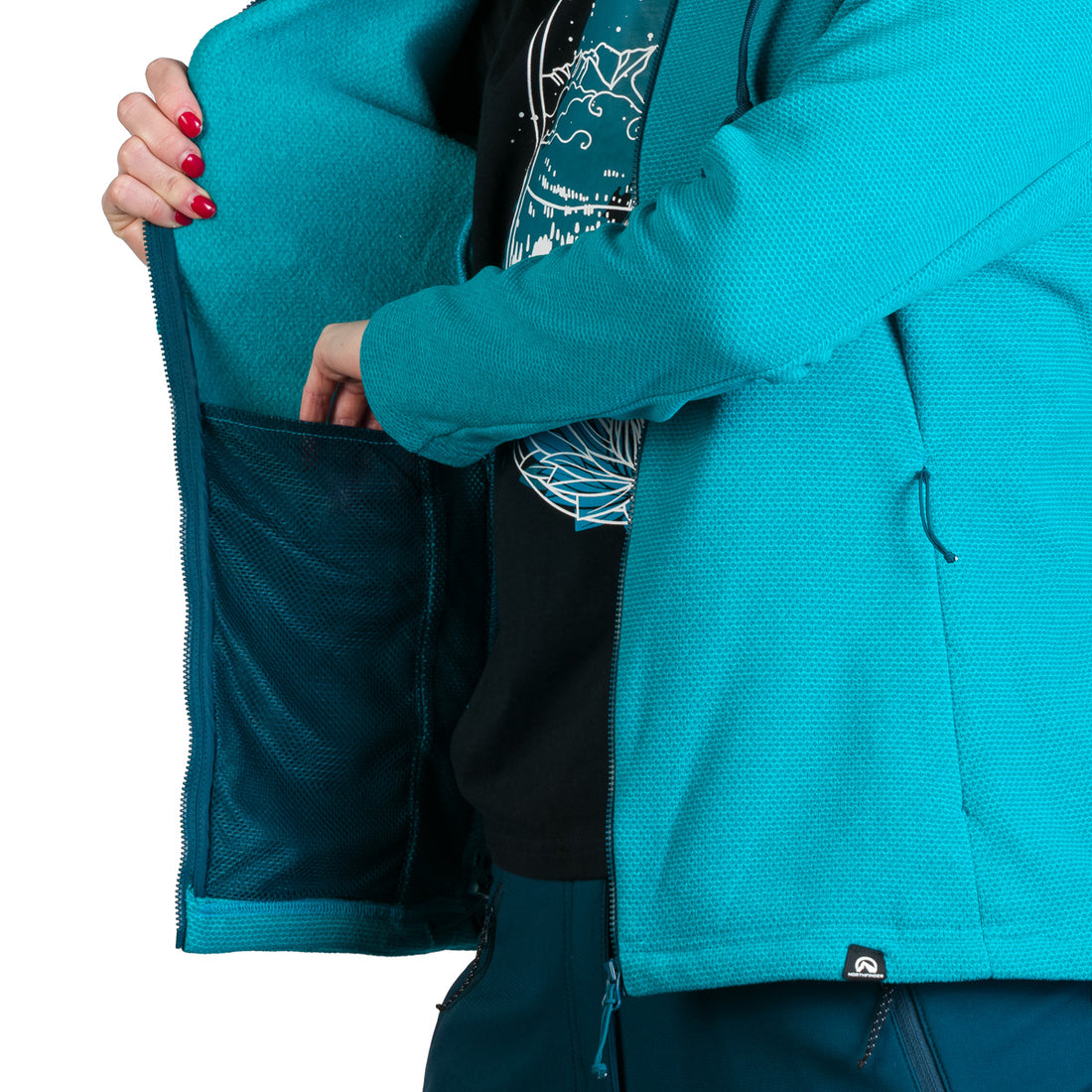 MI-4855OR women's outdoor fleece sweater melange style TAMMY
