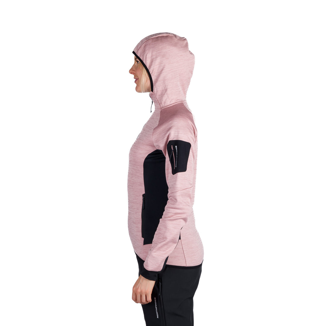 MI-4870OR women's mountain melange fleece hoody sweater COLEEN