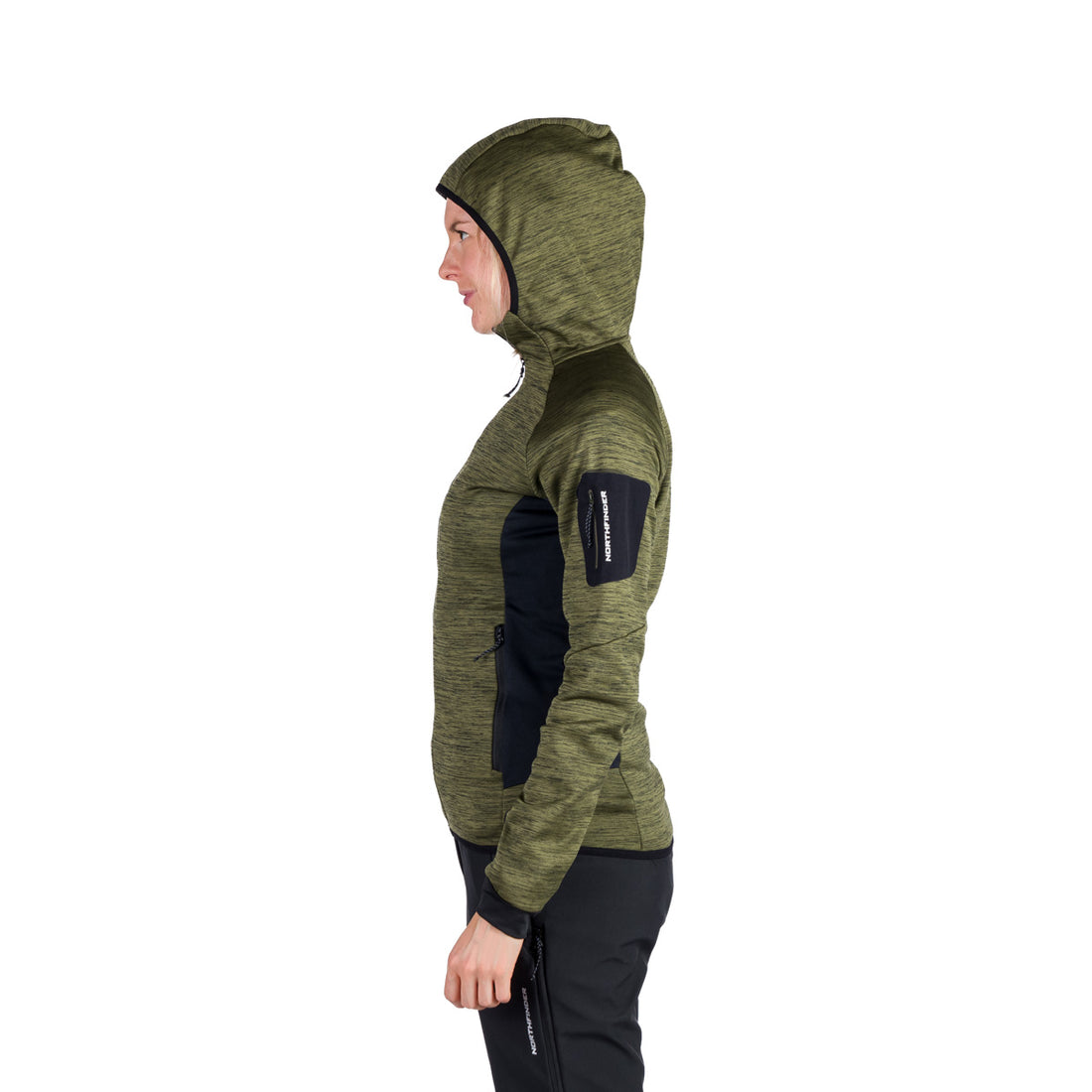 MI-4870OR women's mountain melange fleece hoody sweater COLEEN