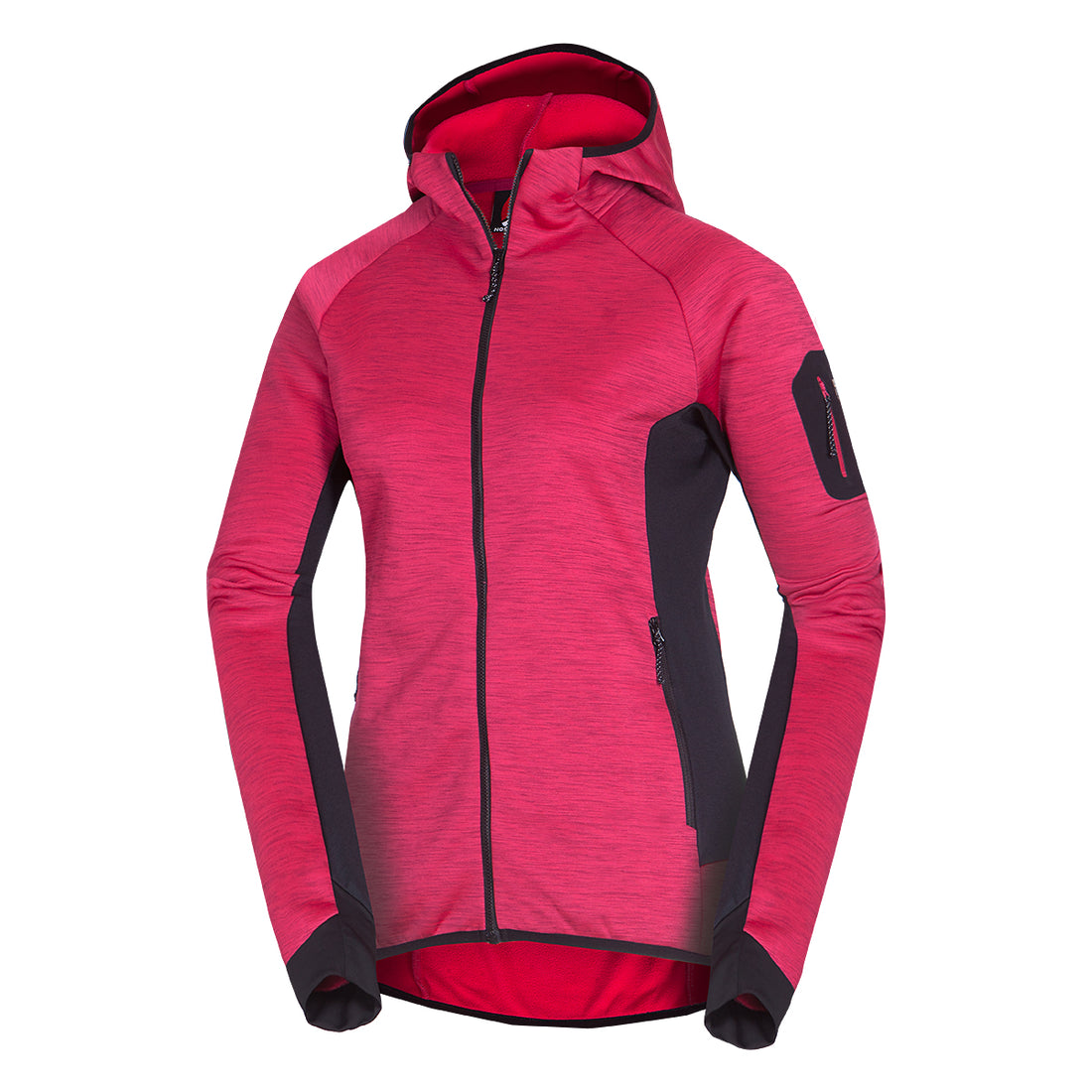 MI-4870OR women's mountain melange fleece hoody sweater COLEEN