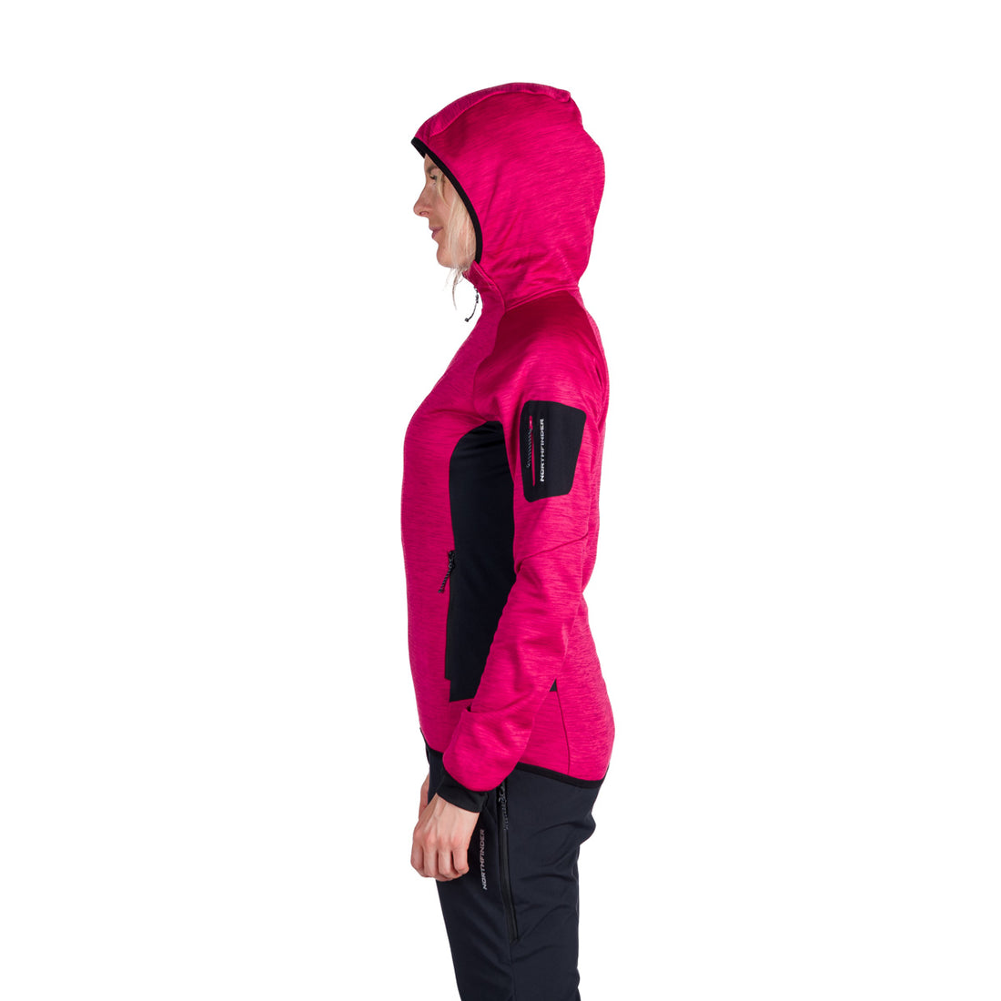 MI-4870OR women's mountain melange fleece hoody sweater COLEEN