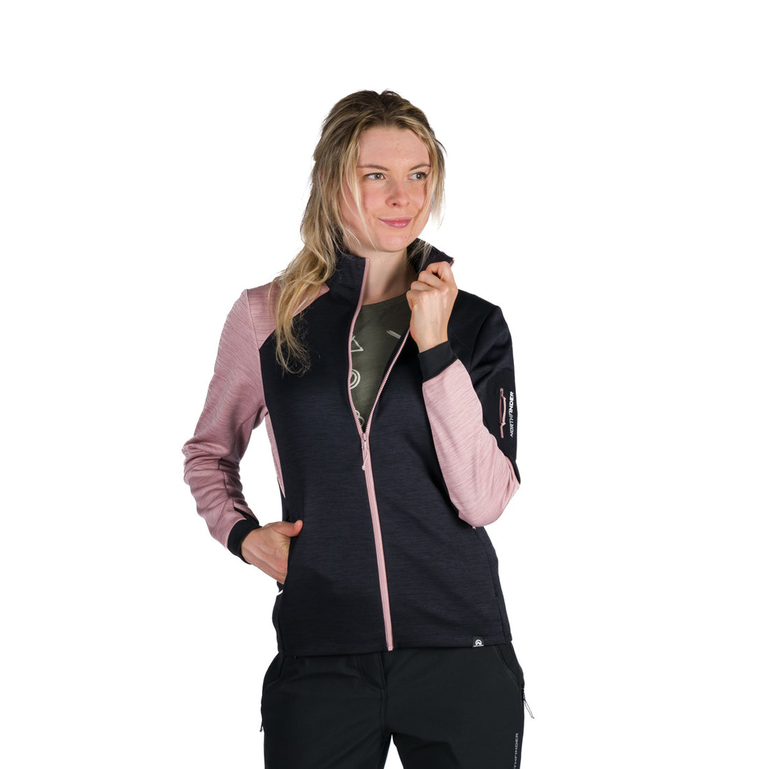 MI-4871OR women's mountain outdoor melange fleece sweater KERI