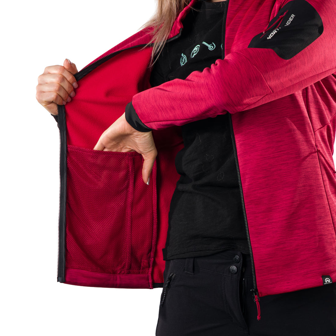 MI-4871OR women's mountain outdoor melange fleece sweater KERI