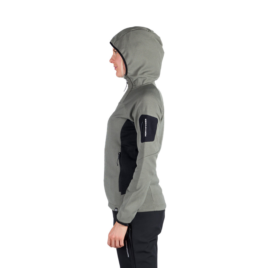 MI-4872OR women's mountain melange fleece hoody sweater MARCELLA