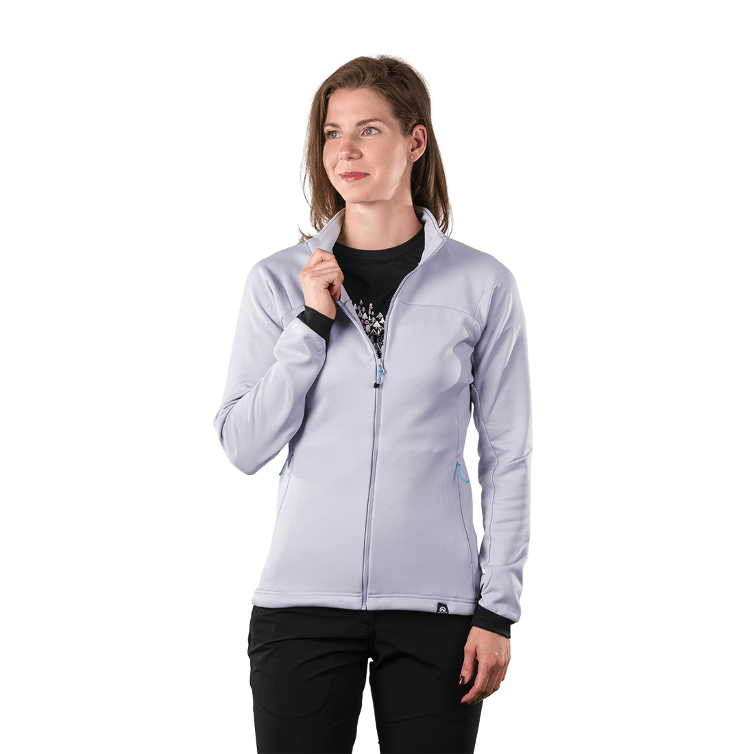 MI-4922OR women's lightweight fleece grid sweater ANGELES