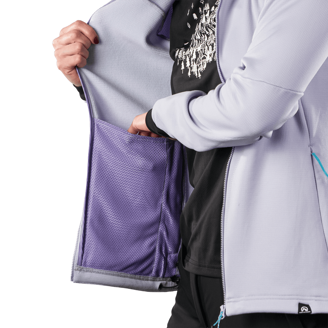 MI-4922OR women's lightweight fleece grid sweater ANGELES