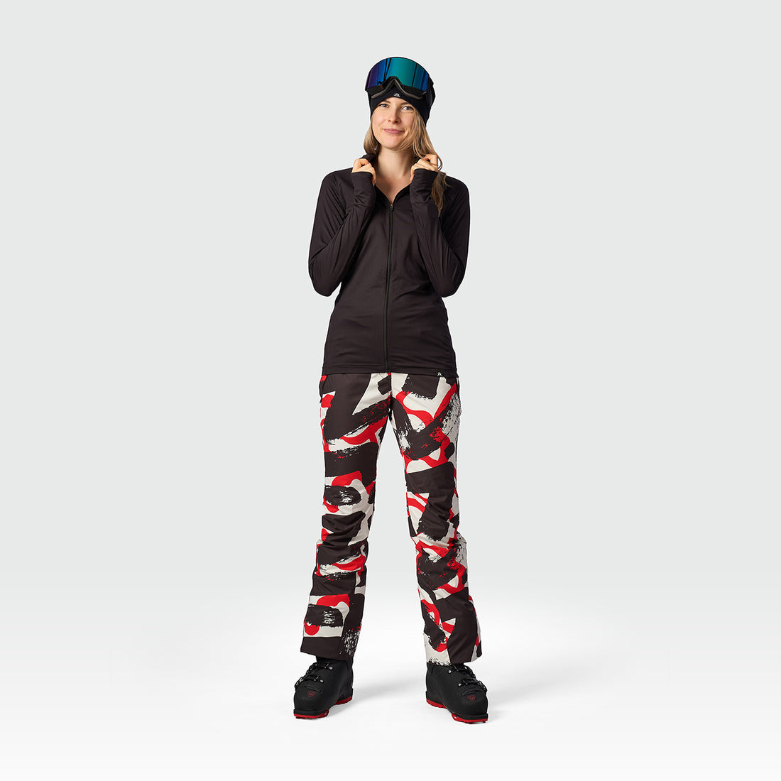 MI-4935SNW women's ski technical allover print sweater TIARA