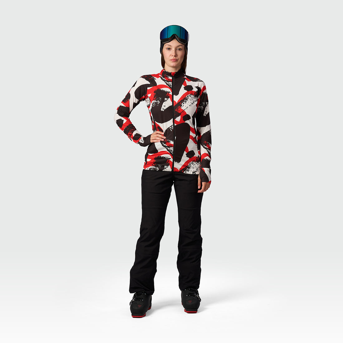 MI-4935SNW women's ski technical allover print sweater TIARA