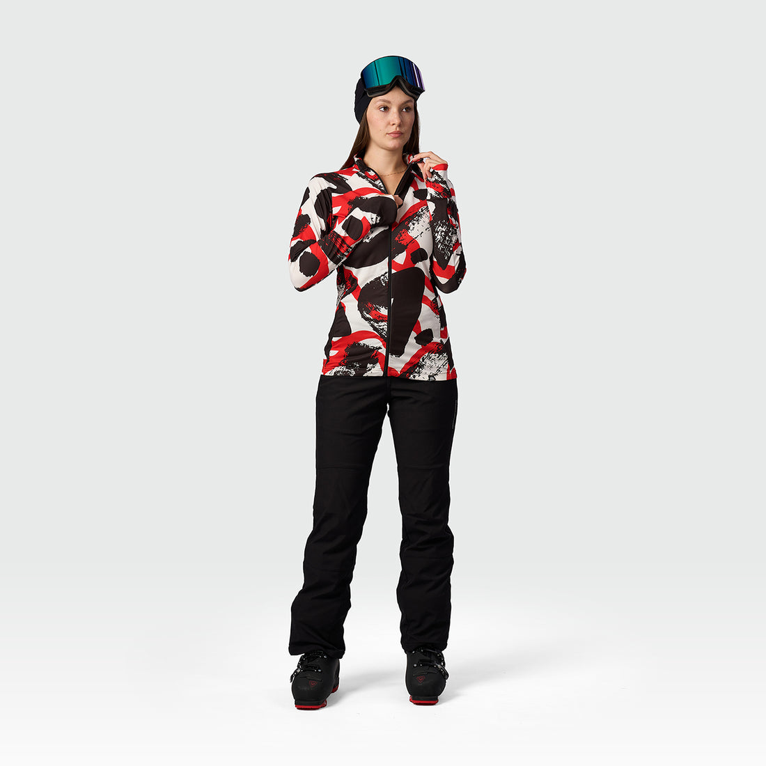 MI-4935SNW women's ski technical allover print sweater TIARA