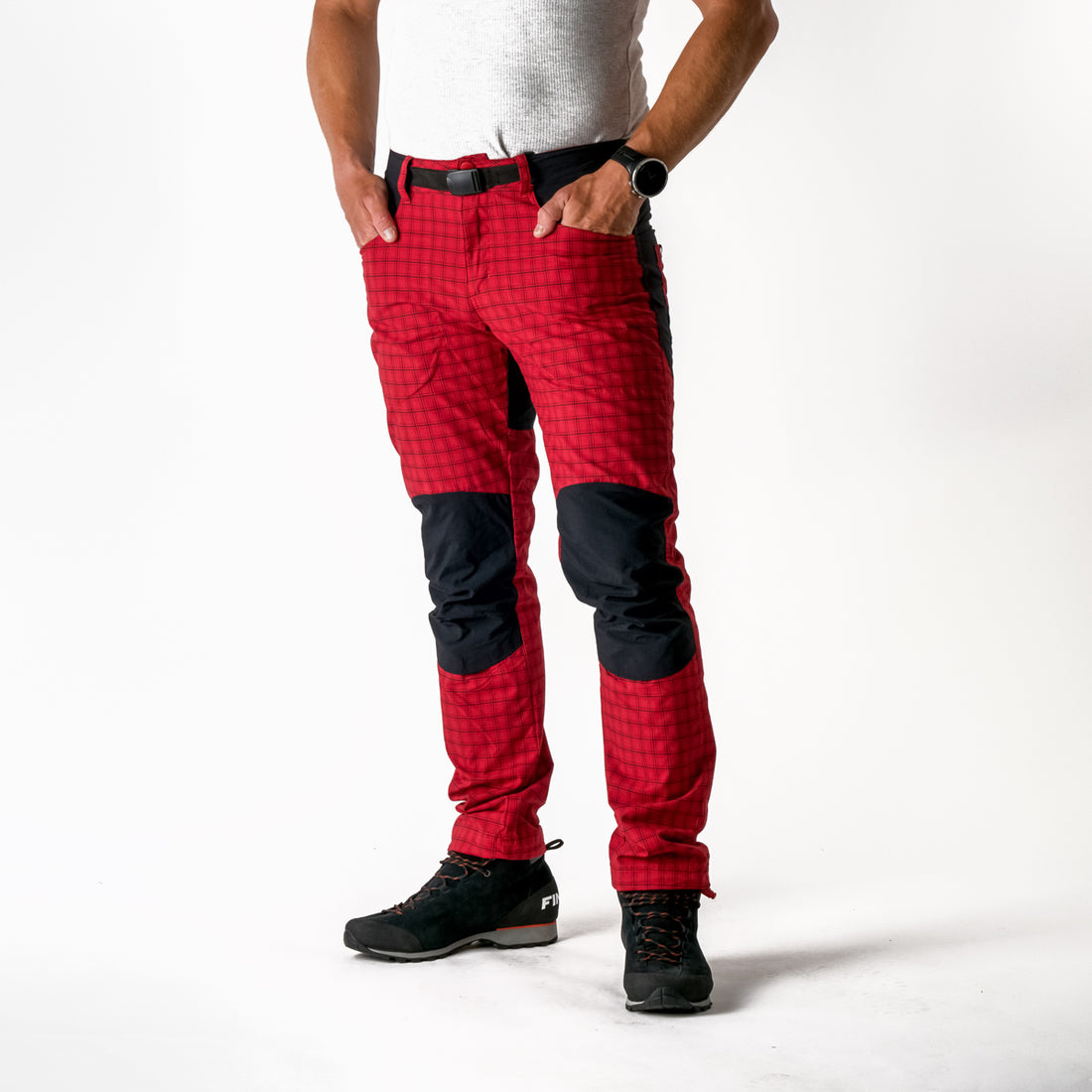 NO-3784OR men's outdoor pants check style 1l ALVIN