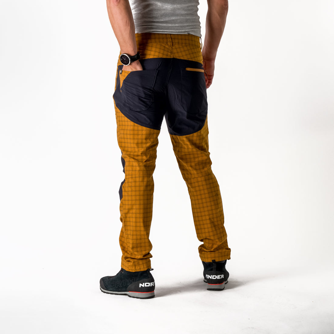 NO-3784OR men's outdoor pants check style 1l ALVIN