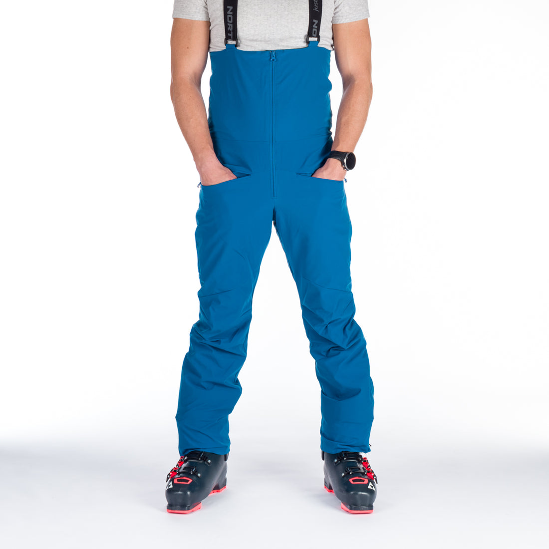 NO-3895SNW men's ski comfort high cut trousers with bib DALE