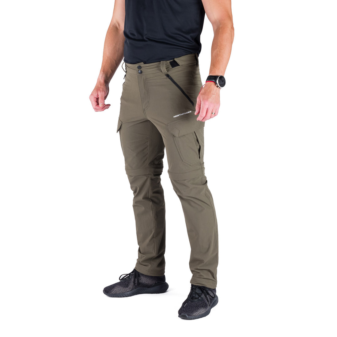 NO-3994OR men's trekking cargo 2in1 zip of stretch pants CARUSO