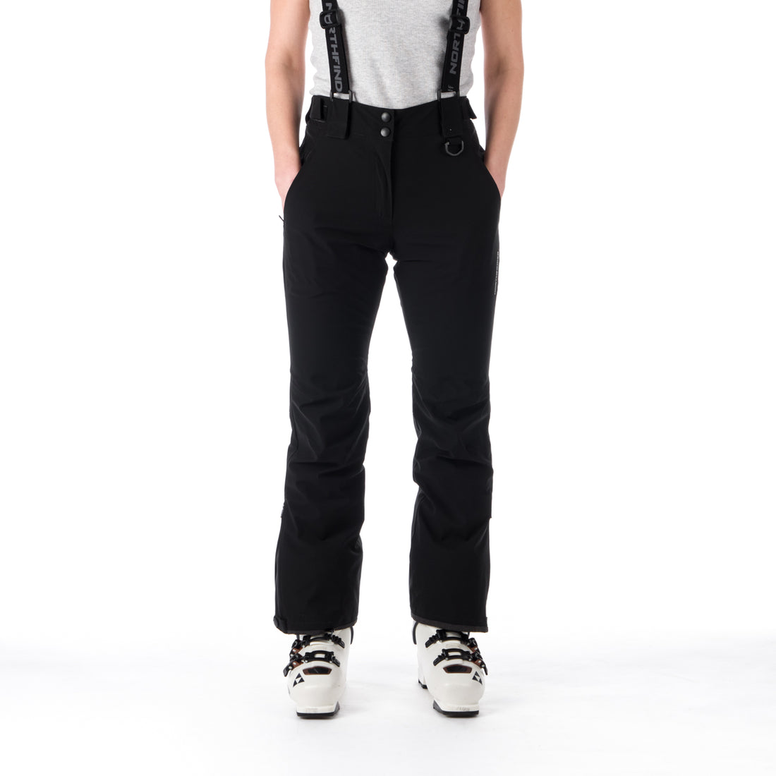 NO-4827SNW women's ski comfortable trousers with braces CAROLYN