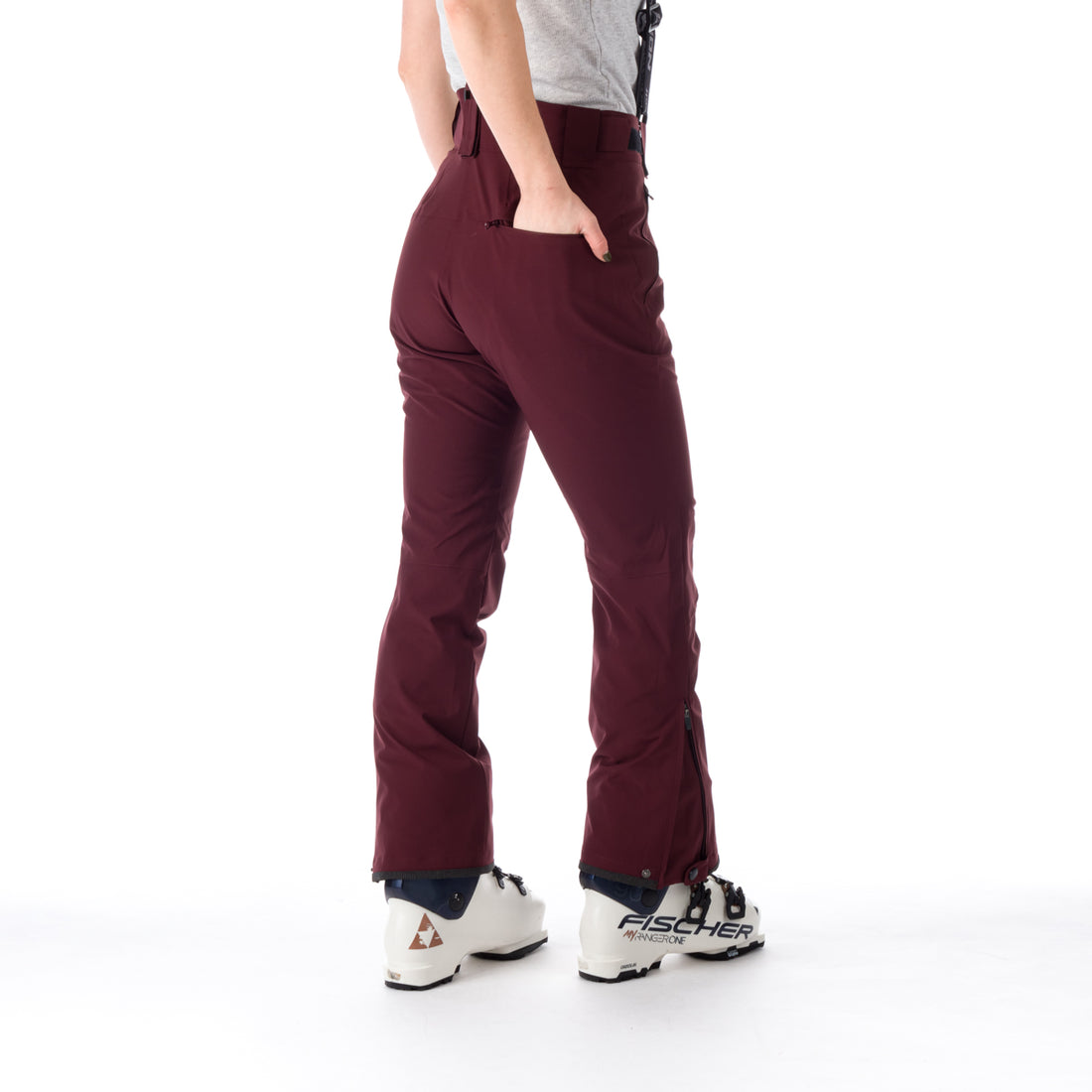 NO-4827SNW women's ski comfortable trousers with braces CAROLYN