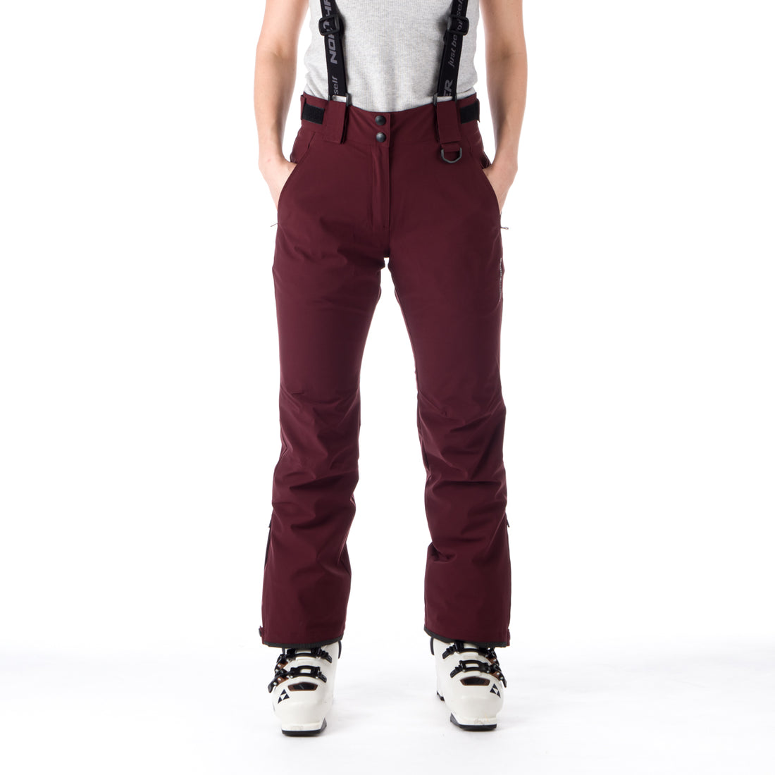 NO-4827SNW women's ski comfortable trousers with braces CAROLYN