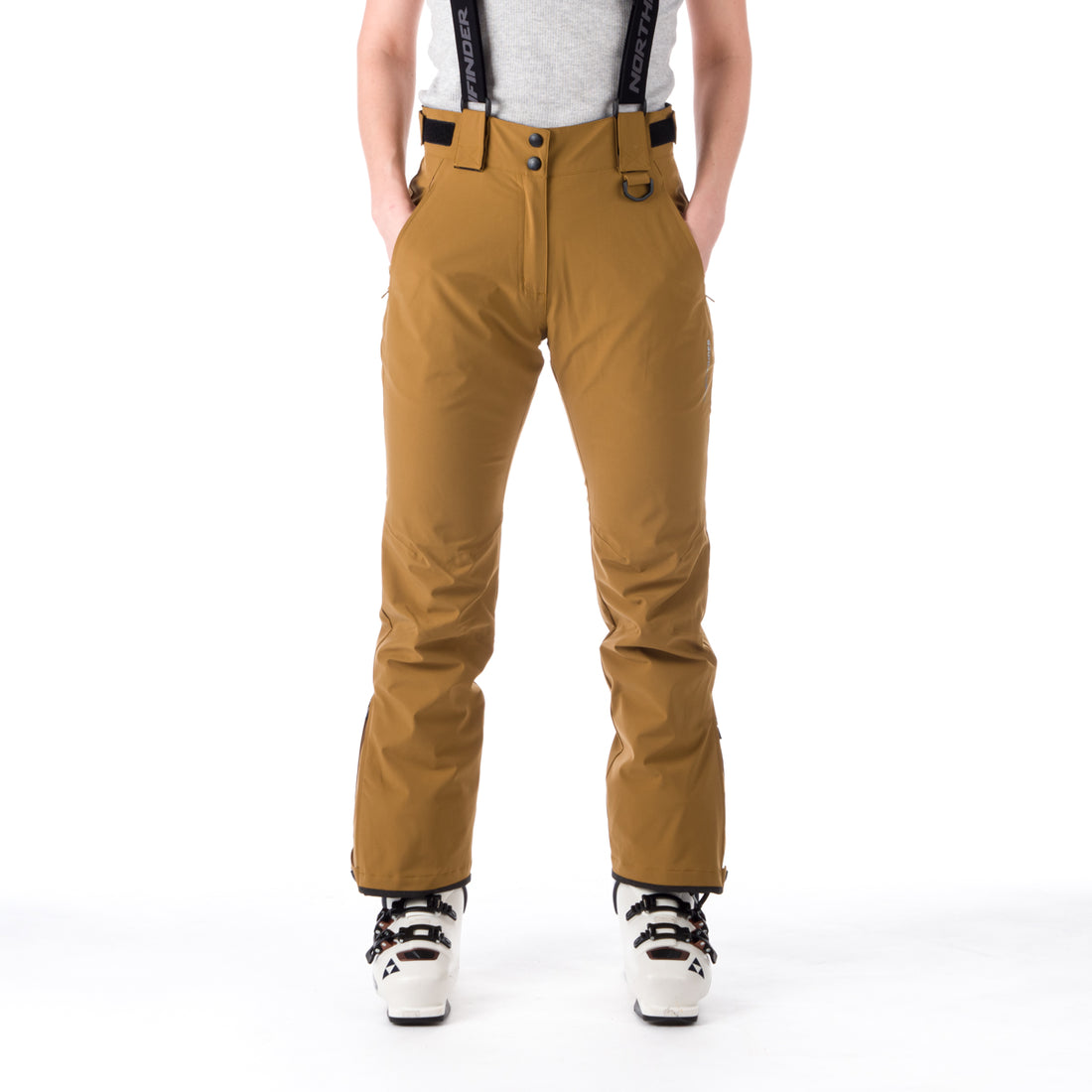 NO-4827SNW women's ski comfortable trousers with braces CAROLYN