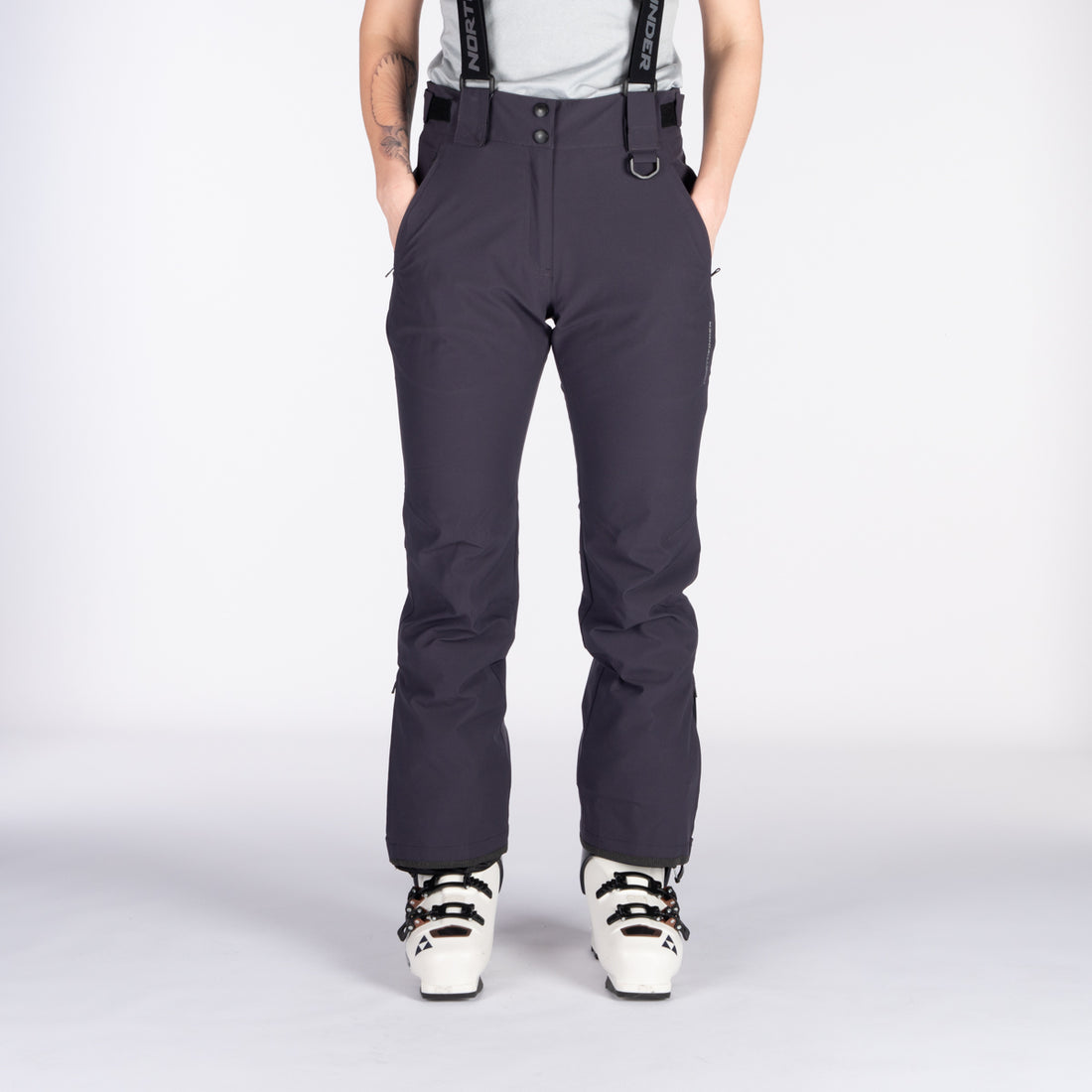 NO-4827SNW women's ski comfortable trousers with braces CAROLYN