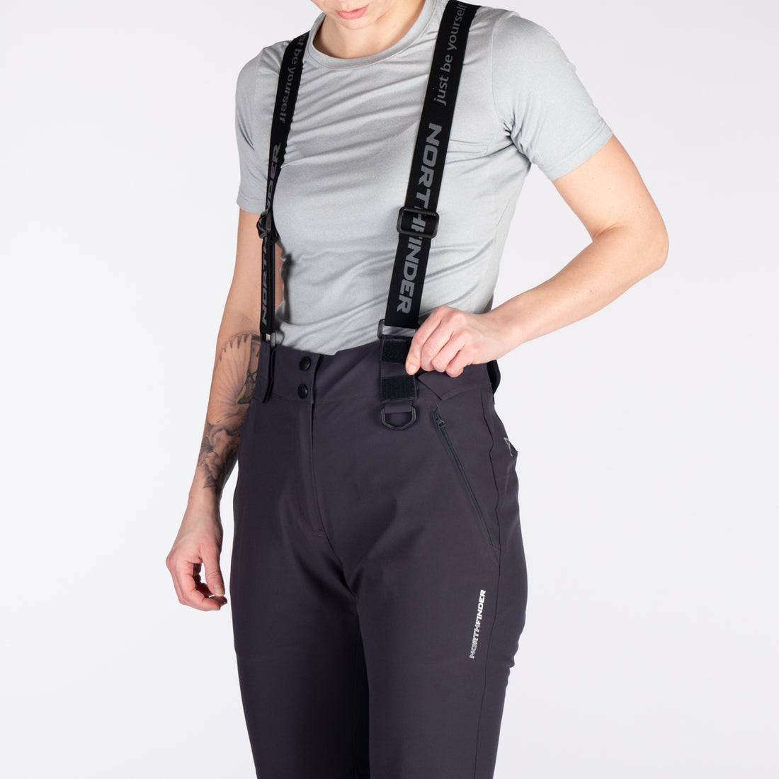 NO-4827SNW women's ski comfortable trousers with braces CAROLYN