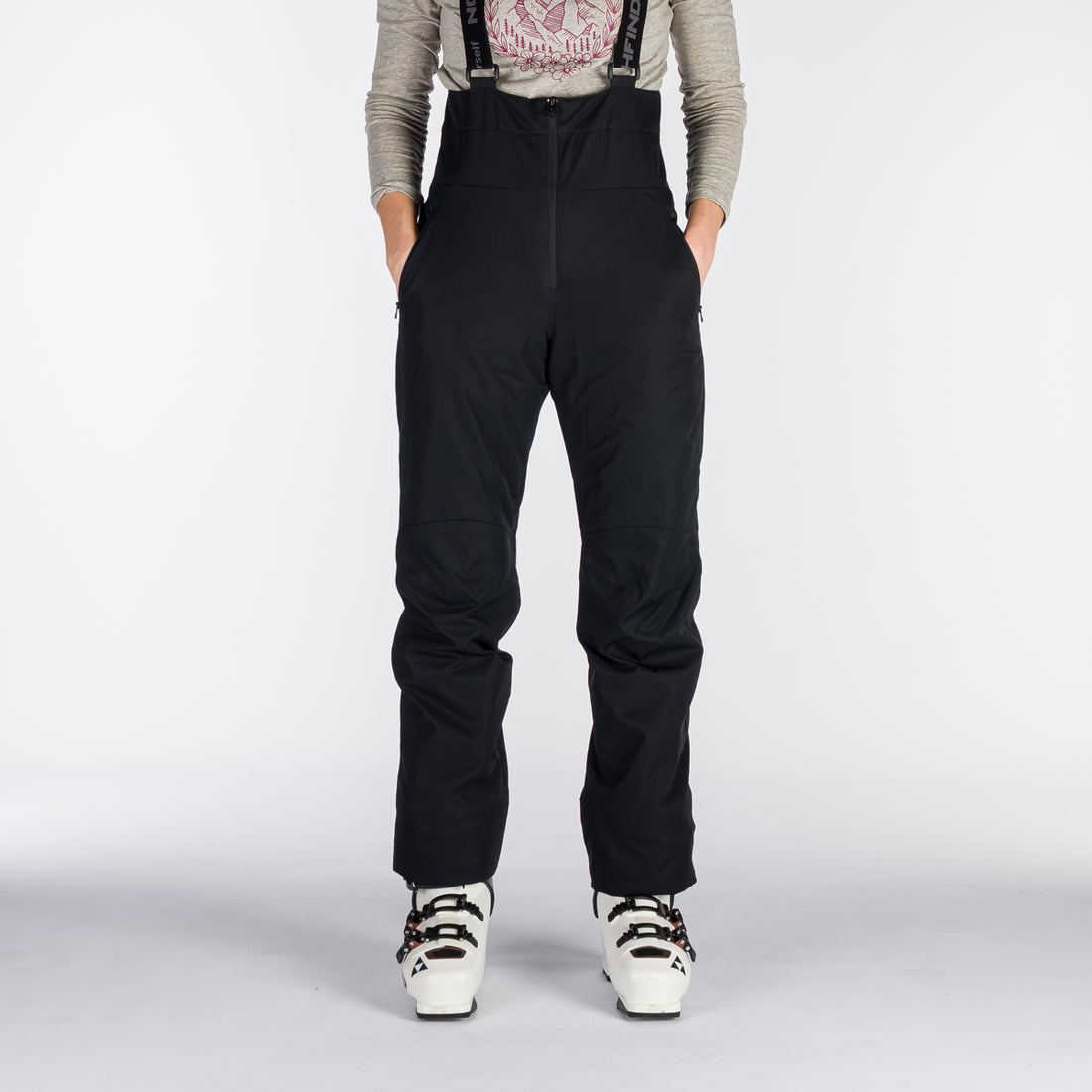 NO-4892SNW women's ski stretch high cut trousers with bib BESSIE