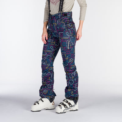 NO-4893SNW women's ski allover print insulated trousers VERNA
