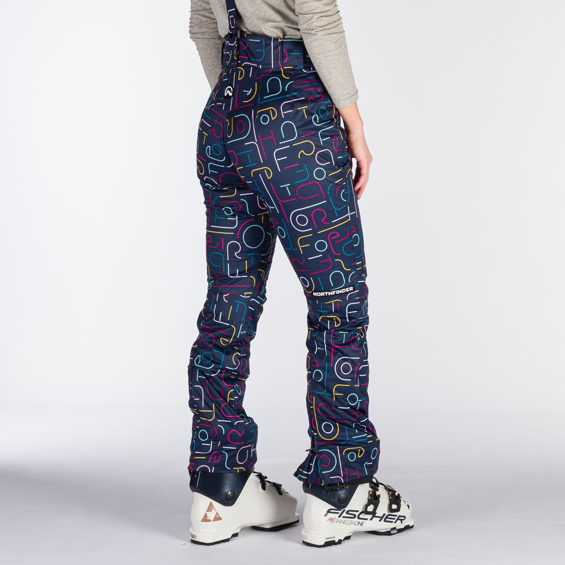 NO-4893SNW women's ski allover print insulated trousers VERNA
