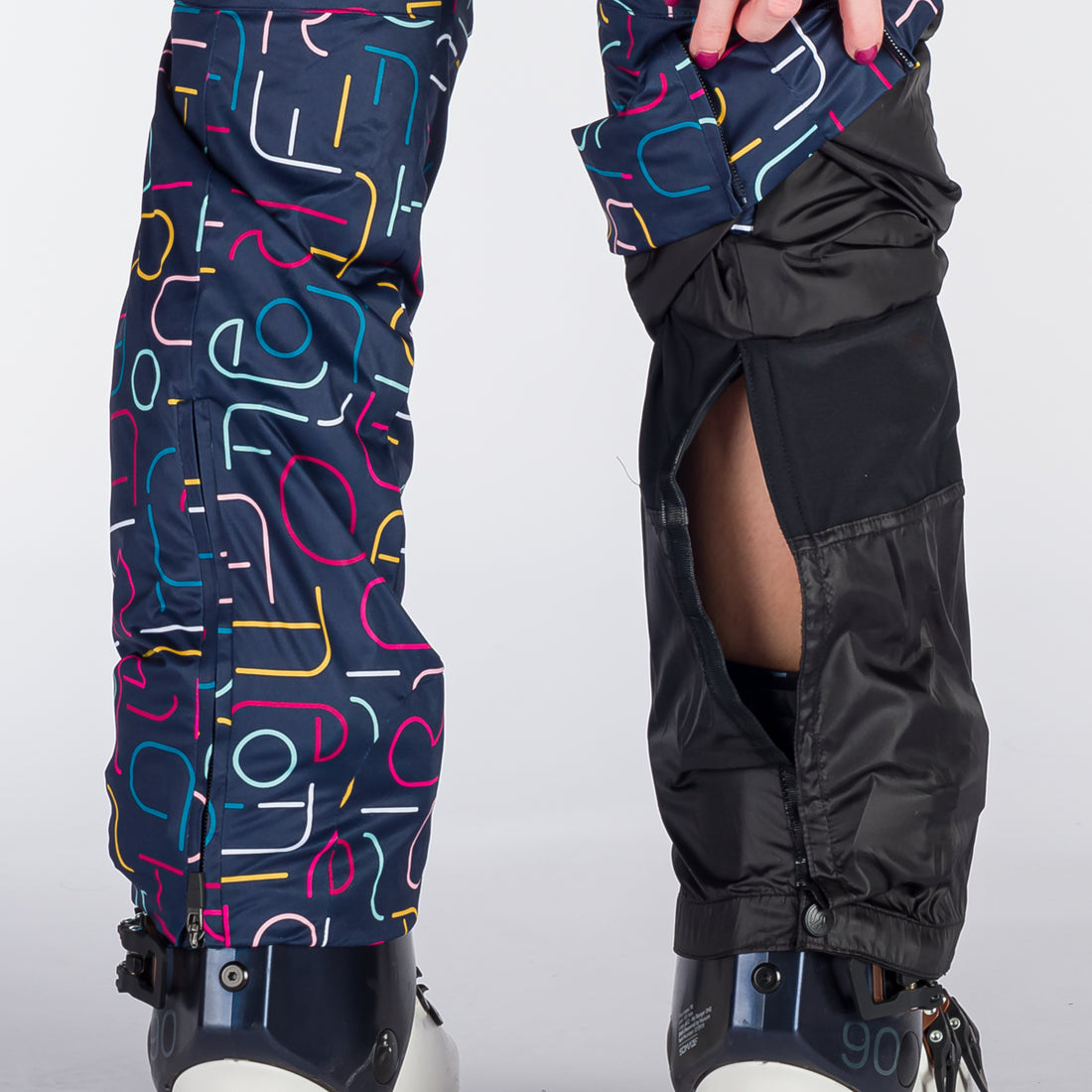 NO-4893SNW women's ski allover print insulated trousers VERNA