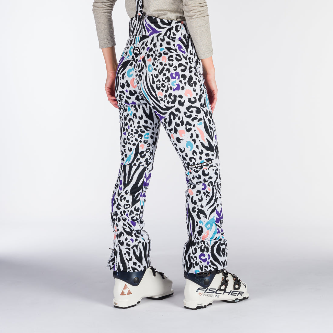 NO-4893SNW women's ski allover print insulated trousers VERNA