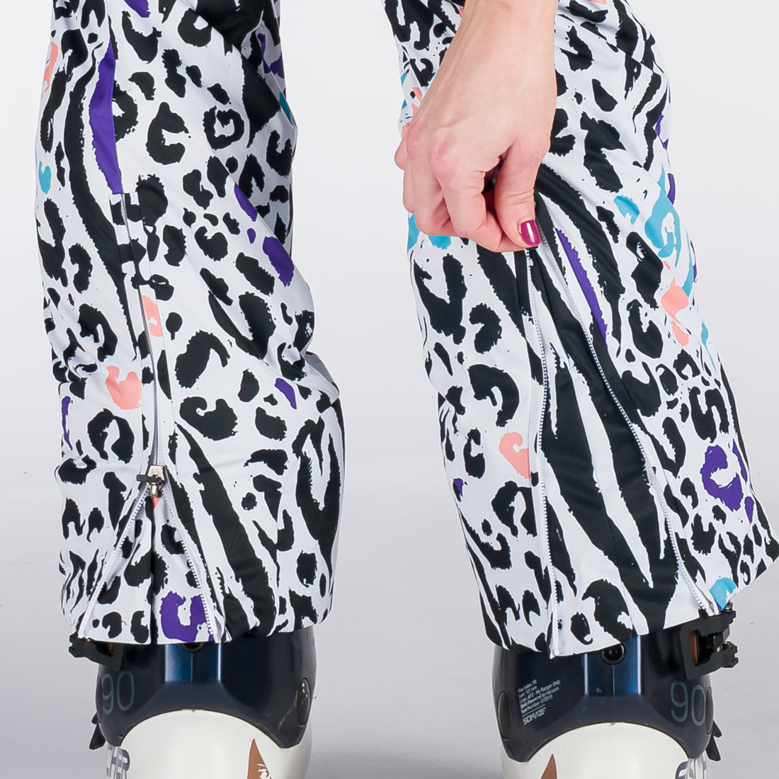 NO-4893SNW women's ski allover print insulated trousers VERNA