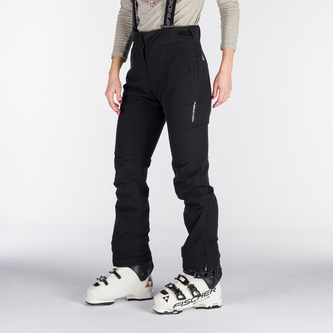 NO-4894SNW women's ski comfortable trousers with braces ALMA